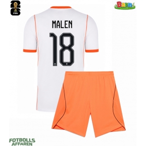 Nederländerna Donyell Malen #18 Bortaställ Barn VM 2026 Kortärmad (+ Korta byxor)